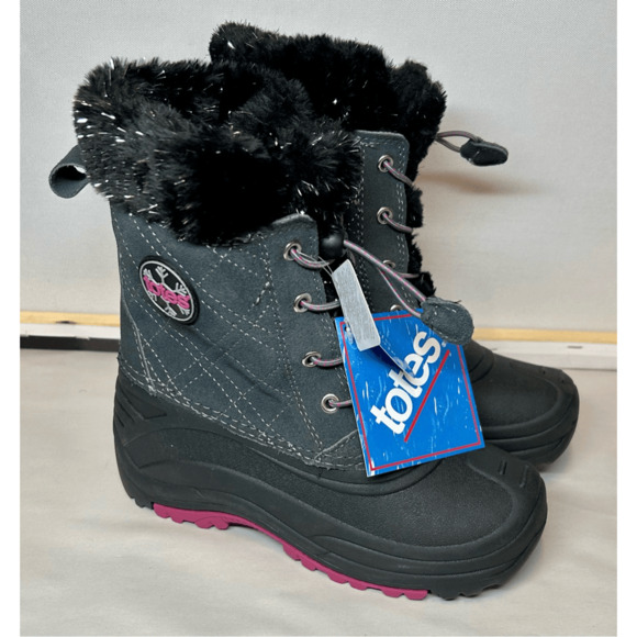 NEW TOTES KIDS GIRL HARPER YOUTH THEMOLITE WATERPROOF WINTER WARM BOOTS SIZE 3 - Picture 1 of 11